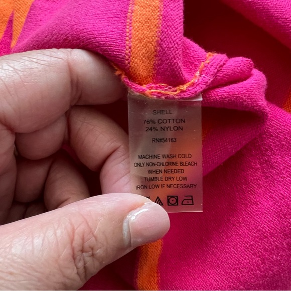 Calvin Klein Women’s Long Sleeve Striped Dress Orange and Pink Size Medium - Picture 9 of 9